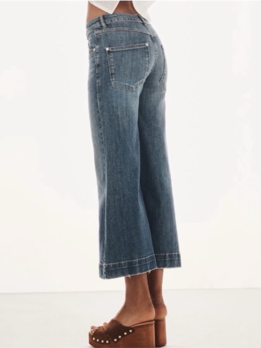 NWT Anthropologie Pilcro High-Rise Crop Wide-Leg Jeans, 25